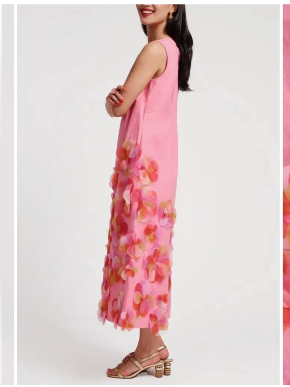 NWT Frances Valentine Origami Dress With Organza Flowers - Picture 4 of 8